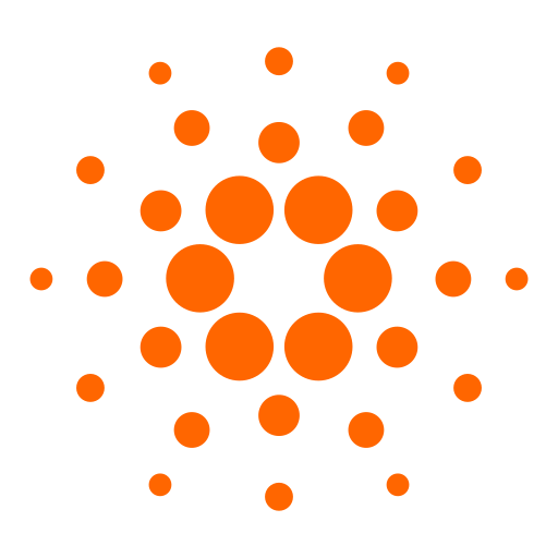 Icône Cardano orange (symbole et logo ADA)