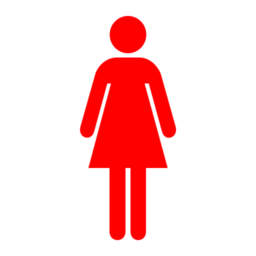 red woman girl icon